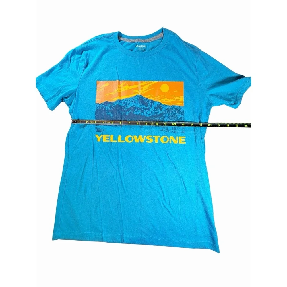 Old Navy Boys T-shirt Blue Youth Size Xl Yellowstone Mountains Blue